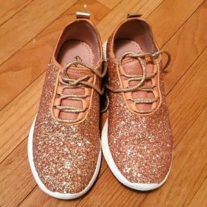 Rose Gold Sequin Tennis Shoes